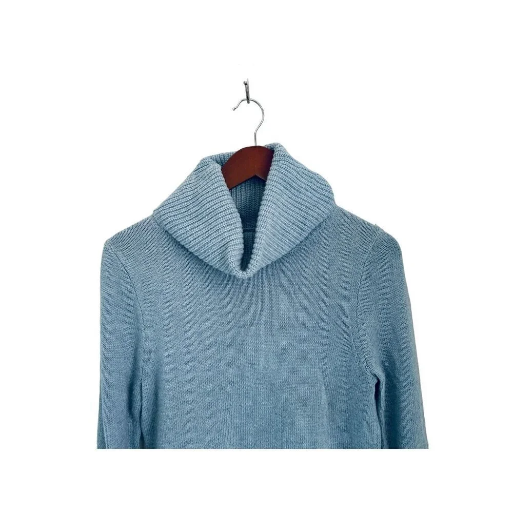 J.CREW Knitted Sweater Light Blue Cow-Neck Light Blue Wool Blend Size Small